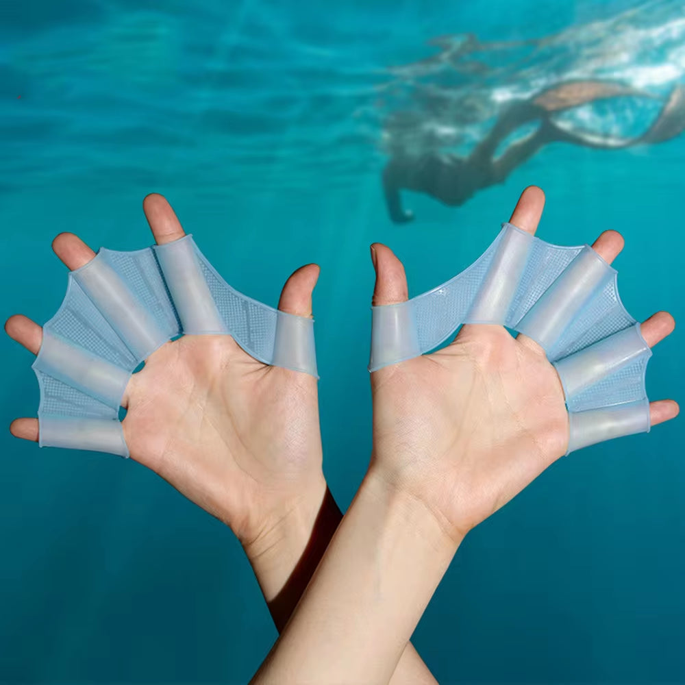 Professional Silicone Swimming Fins and Webbed Gloves for Adults and Children - Training Paddles for Enhanced Aquatic Performance