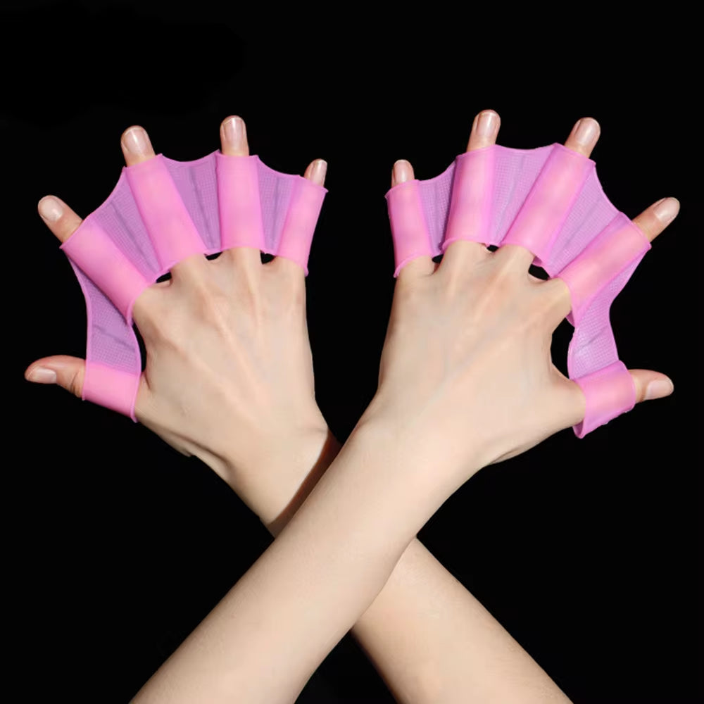 Professional Silicone Swimming Fins and Webbed Gloves for Adults and Children - Training Paddles for Enhanced Aquatic Performance