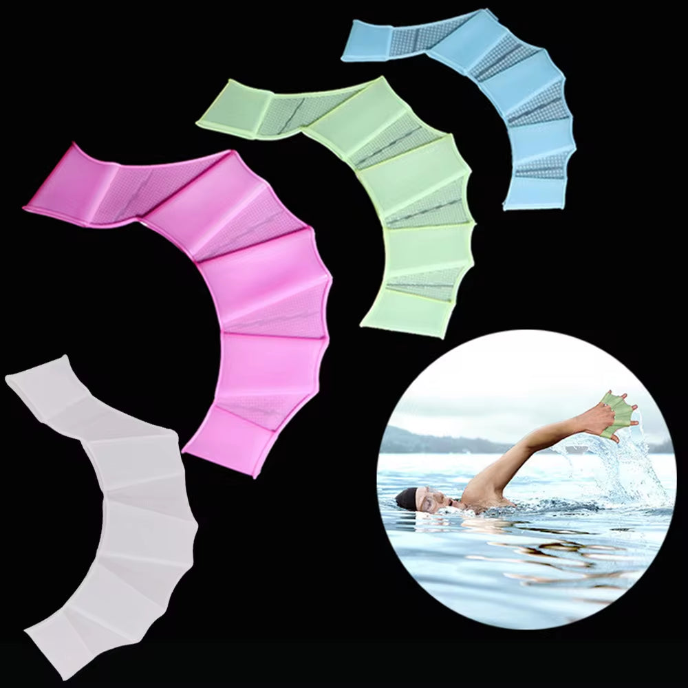 Professional Silicone Swimming Fins and Webbed Gloves for Adults and Children - Training Paddles for Enhanced Aquatic Performance