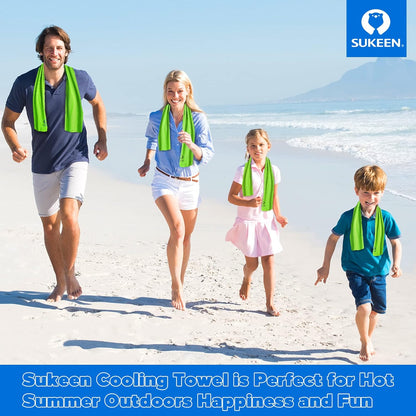 4 Pack Cooling Towels (40"X12"), Cooling Neck Wraps, Ice Towel, Soft Breathable Chilly Towel,Microfiber Towel for Yoga,Sport,Running,Gym,Workout,Camping,Fitness,Workout & More Activities