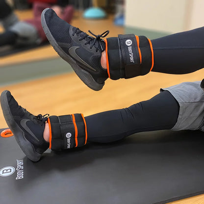 1 Pound – 5 Pound Black/Orange Adjustable Ankle Weights for Men, Women, and Kids – Workout Aid for Added Resistance