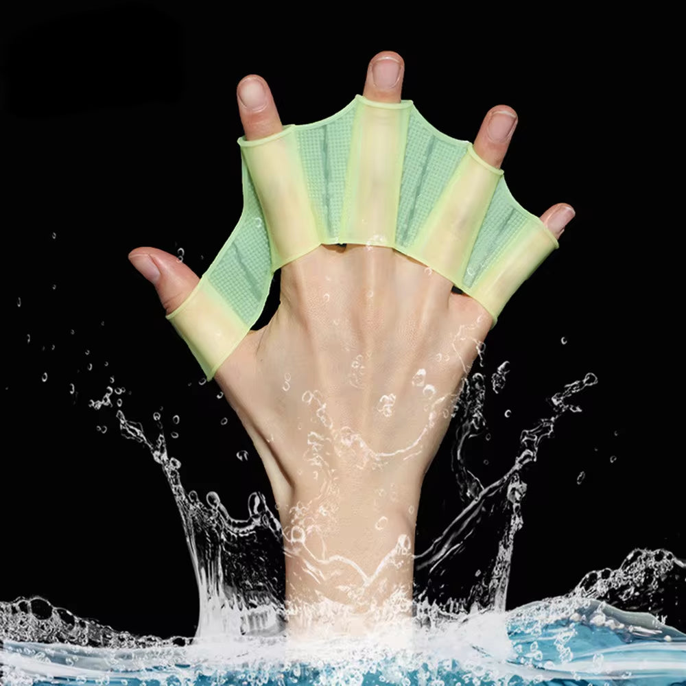 Professional Silicone Swimming Fins and Webbed Gloves for Adults and Children - Training Paddles for Enhanced Aquatic Performance