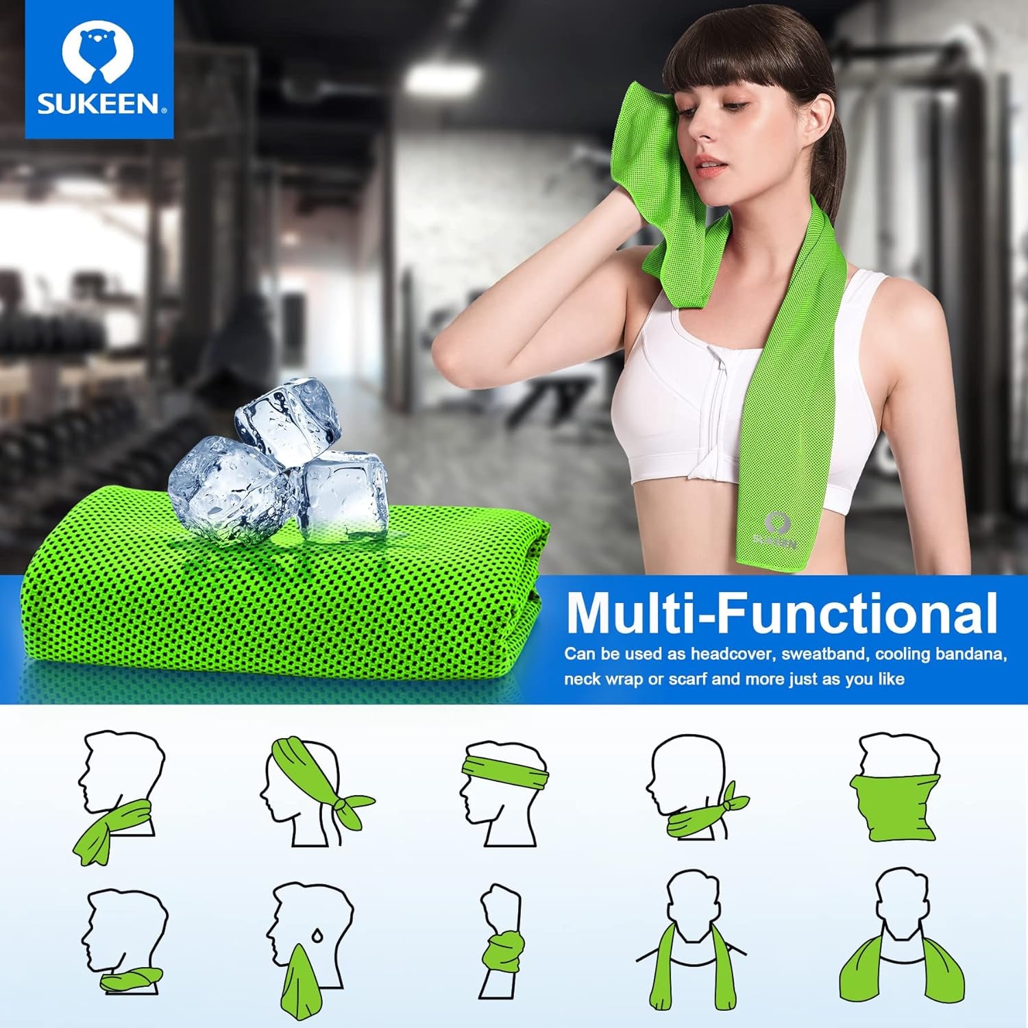 4 Pack Cooling Towels (40"X12"), Cooling Neck Wraps, Ice Towel, Soft Breathable Chilly Towel,Microfiber Towel for Yoga,Sport,Running,Gym,Workout,Camping,Fitness,Workout & More Activities