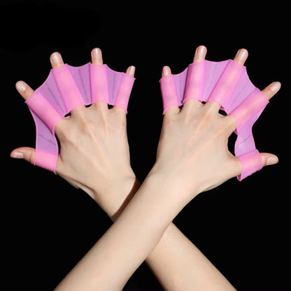 Professional Silicone Swimming Fins and Webbed Gloves for Adults and Children - Training Paddles for Enhanced Aquatic Performance