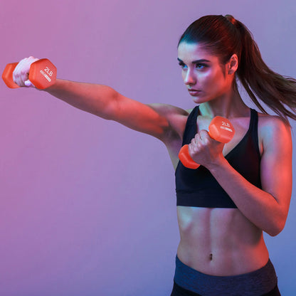 Neoprene Dumbbell Free Weight Set with Rack